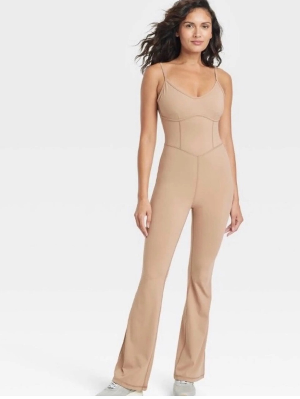 NWT JoyLab Nude Beige Slim-Fit Jumpsuit with Spaghetti Straps